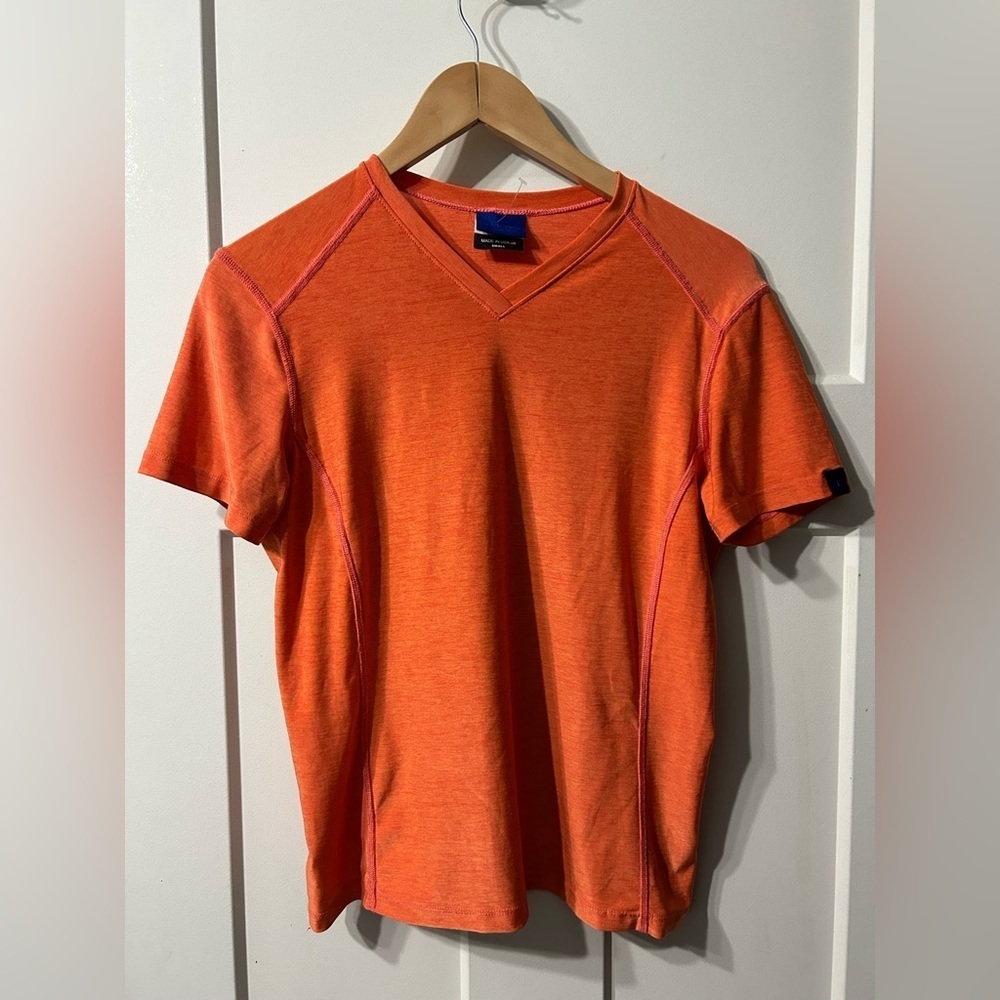 Irideon Girls Orange Riding Wear Short Sleeve Crew Neck T Shirt Size Small